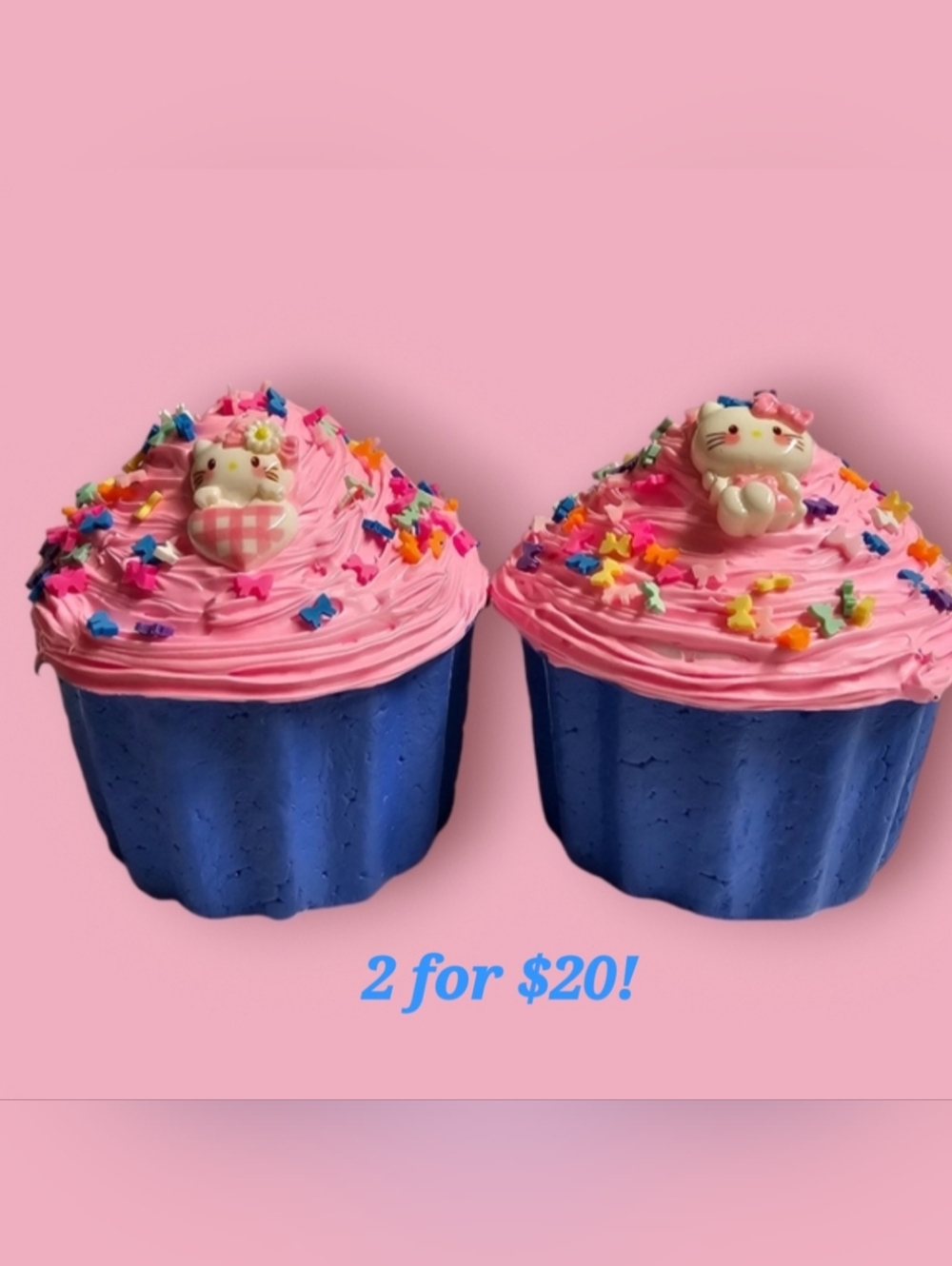 2 x artificial cupcakes